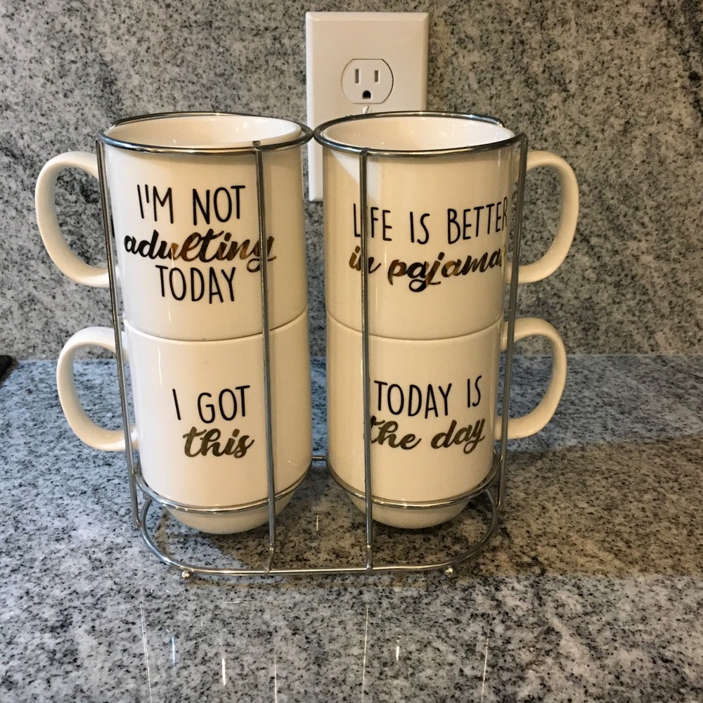 NWOT Coco and Lola stacking mugs